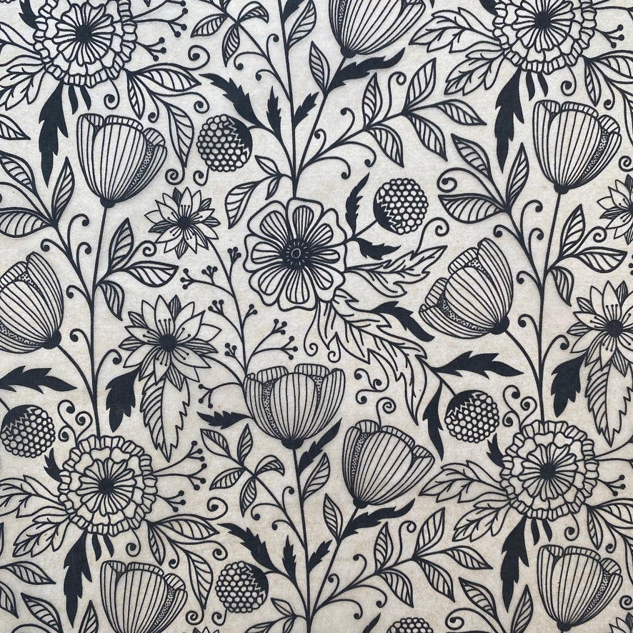 Flower Doodle - Underglaze Transfer Sheet