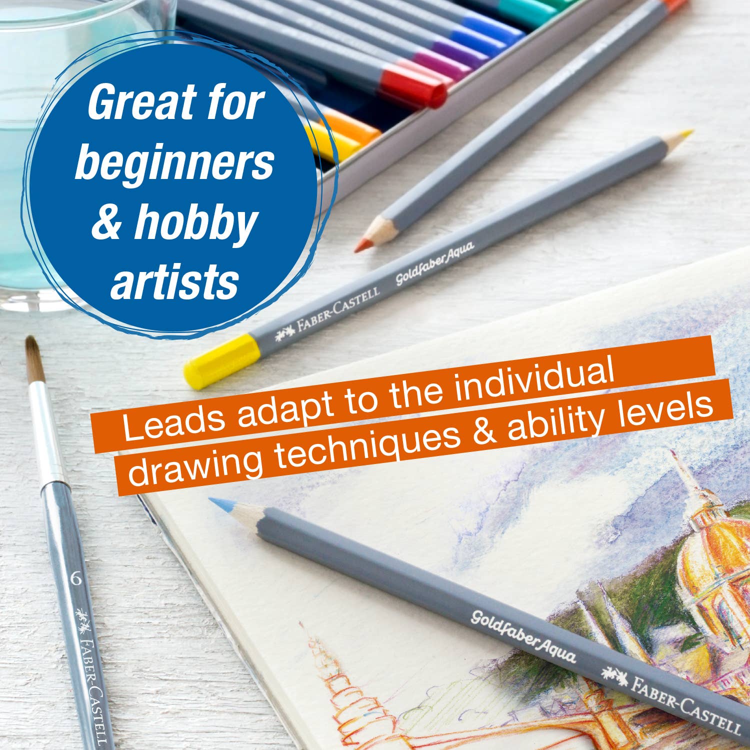 Goldfaber Aqua Watercolor Pencils, Box of 12 Basic Colors