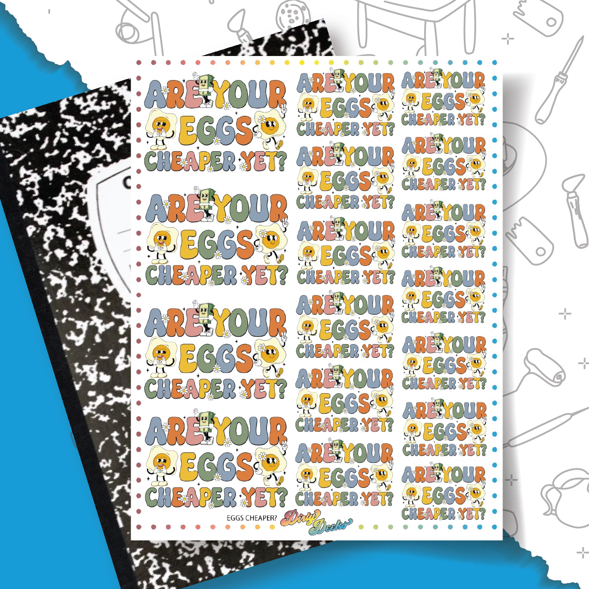 Eggs Cheaper - Overglaze Decal Sheet
