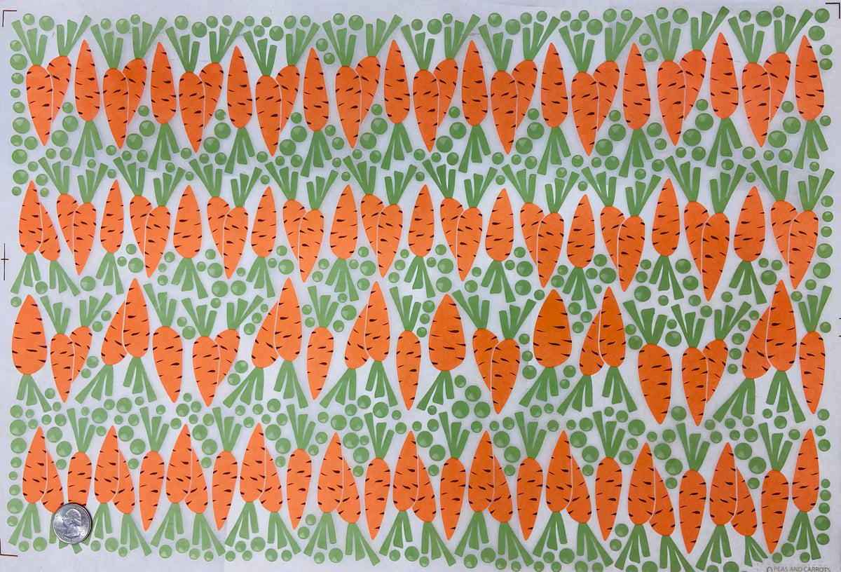Peas and Carrots - Underglaze Transfer Sheet