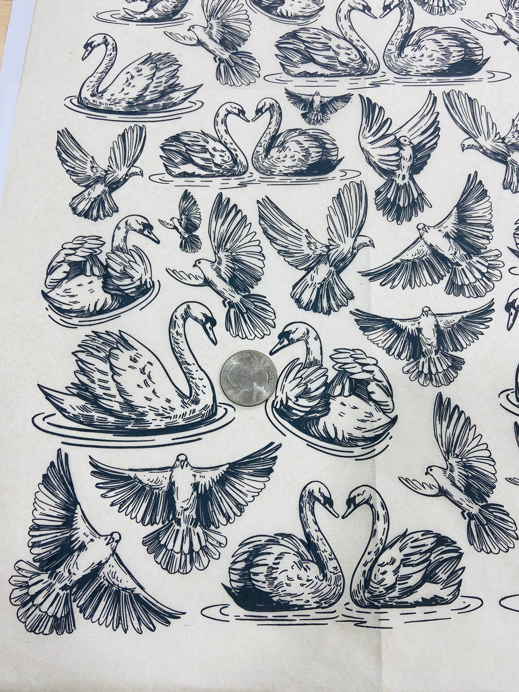 Love Birds  - Underglaze Transfer Sheet