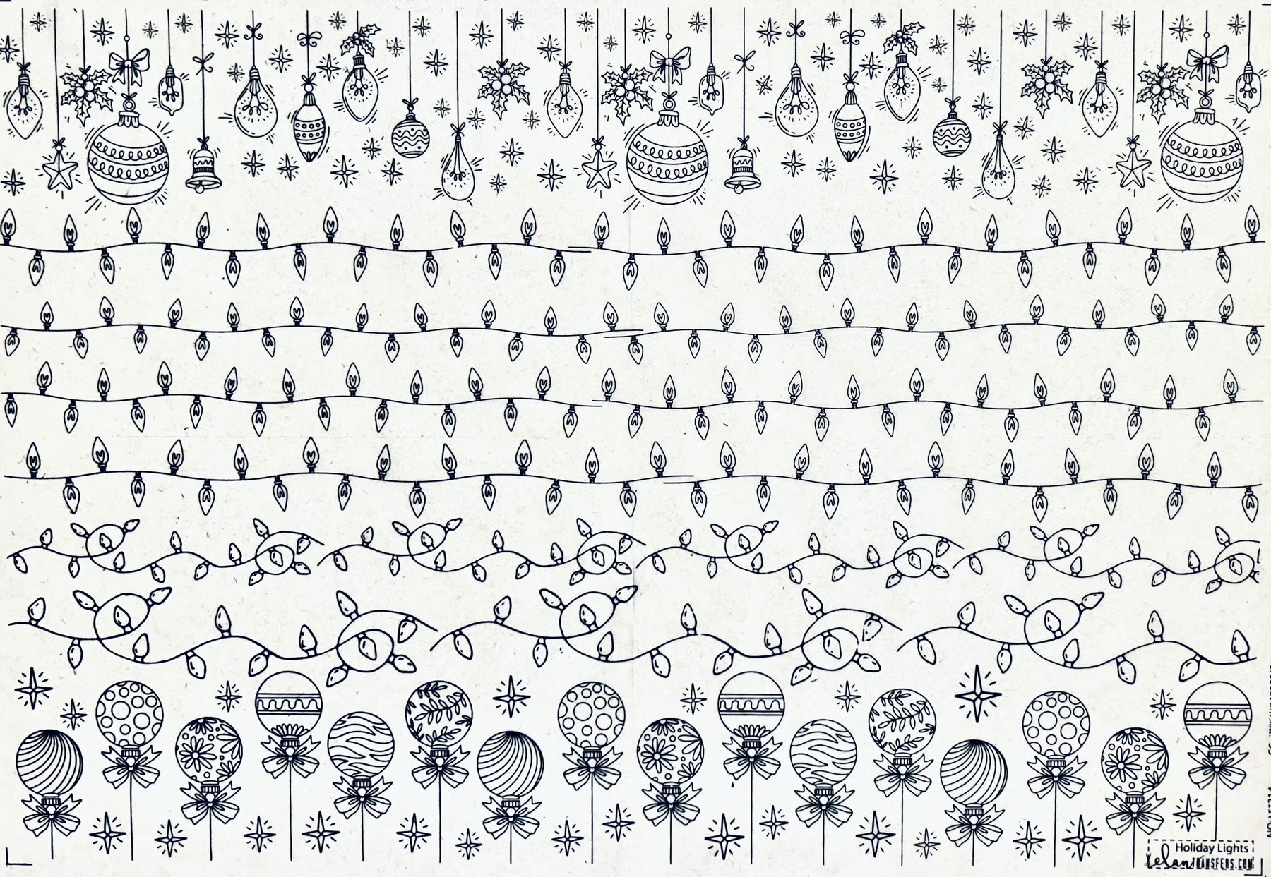 Holiday Lights - Underglaze Transfer Sheet