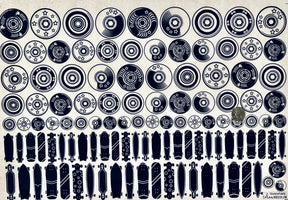 Skate Wheels  - Underglaze Transfer Sheet