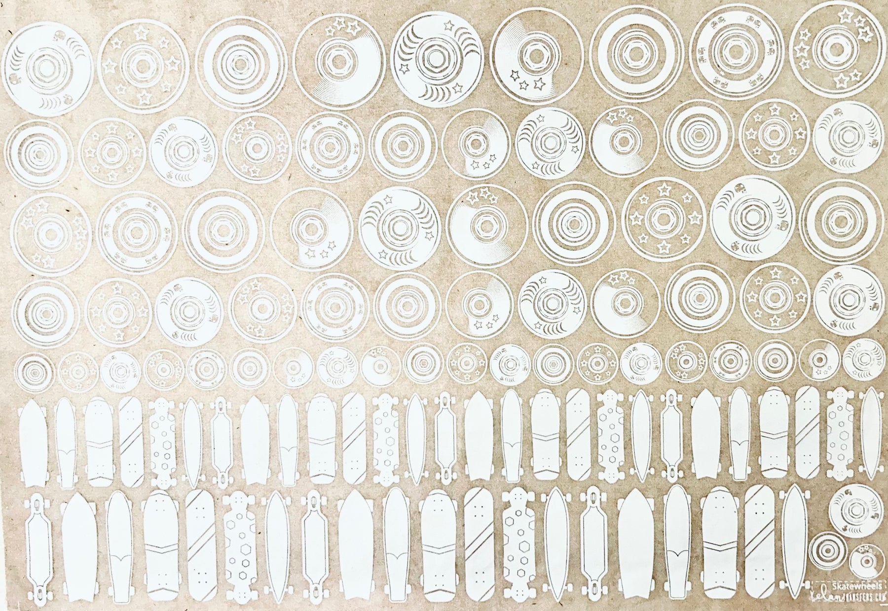 Skate Wheels  - Underglaze Transfer Sheet