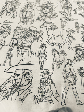 Wild West  - Underglaze Transfer Sheet