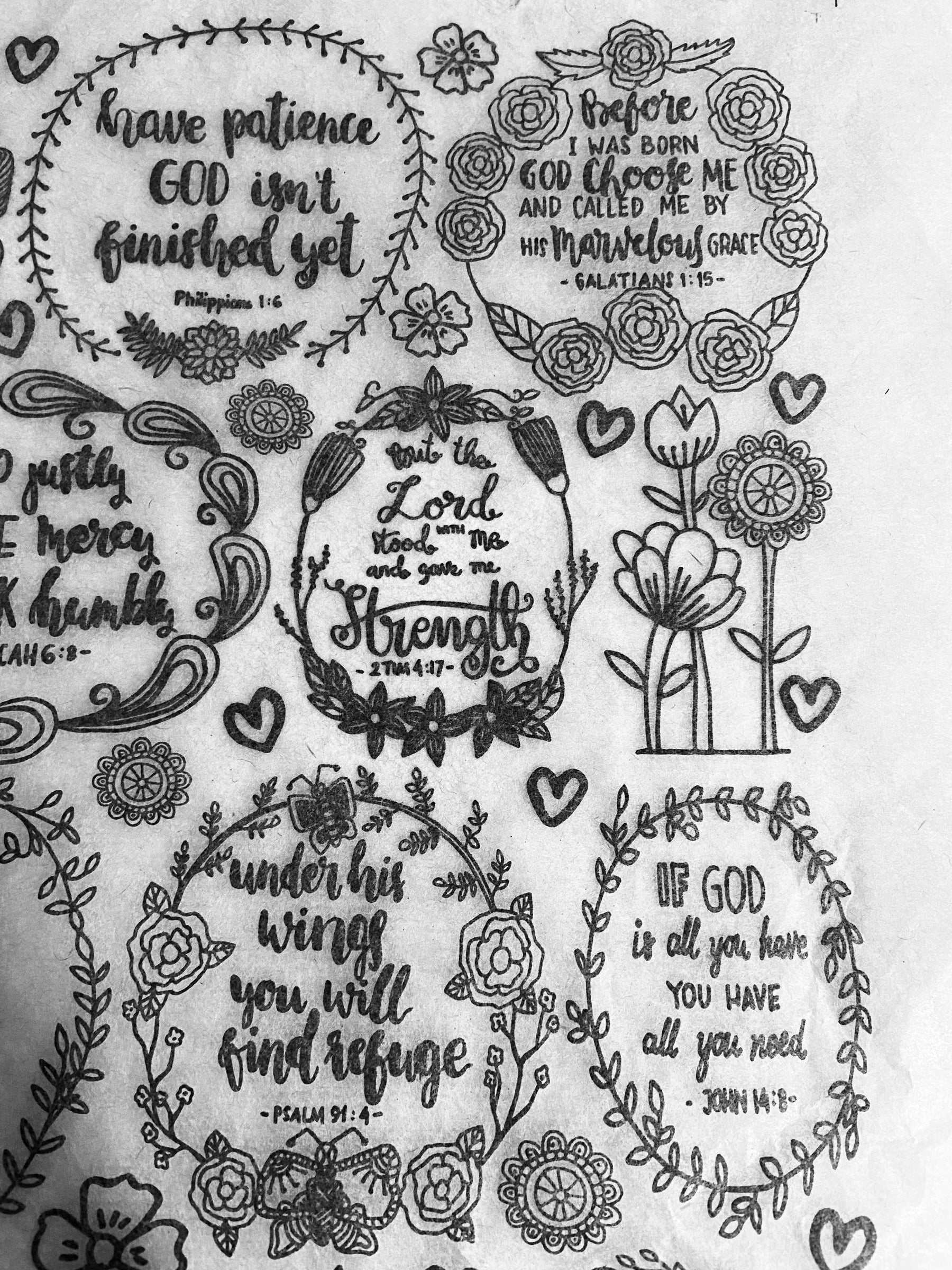 Verses - Underglaze Transfer Sheet