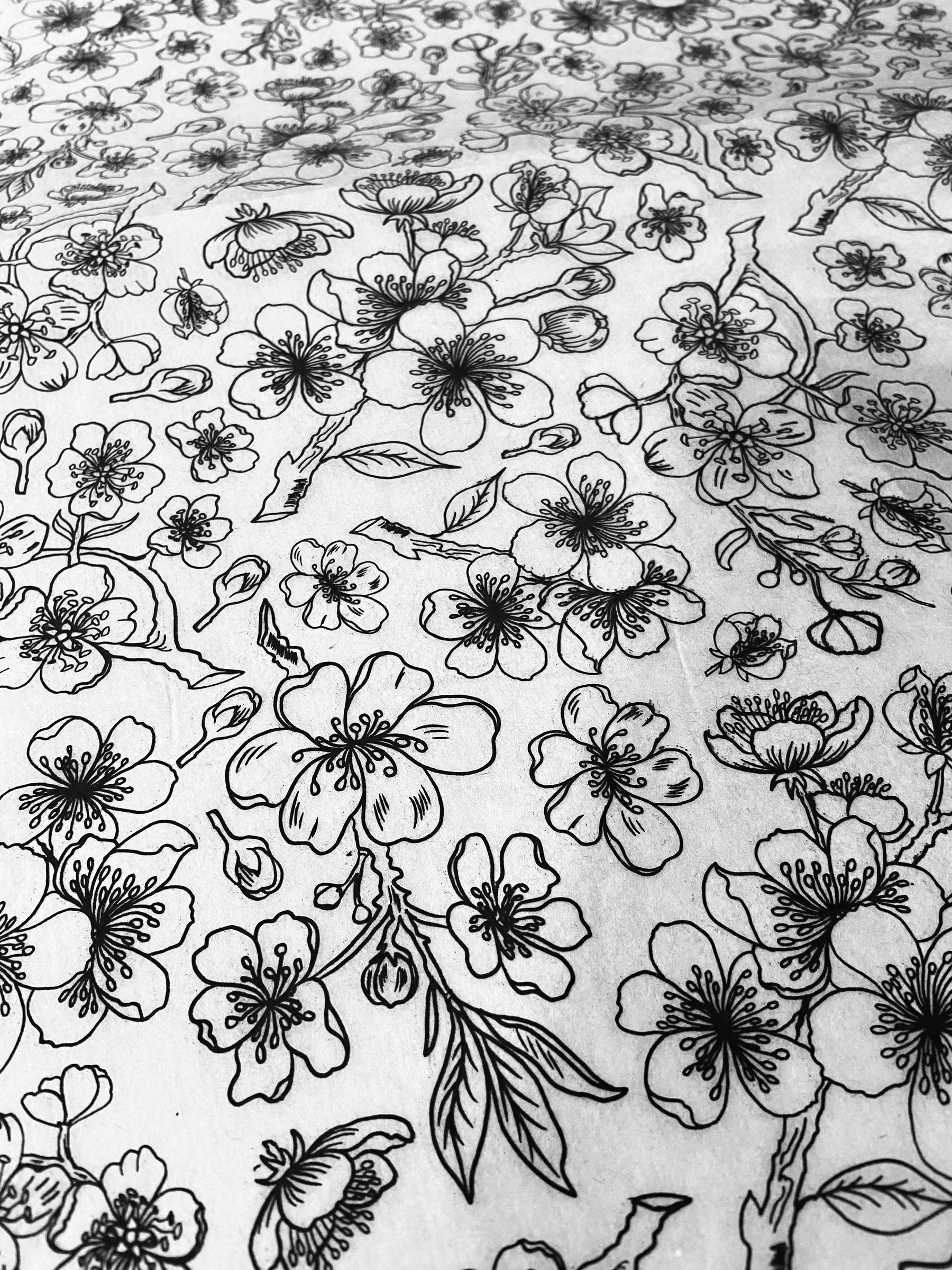 Cherry Branches - Underglaze Transfer Sheet