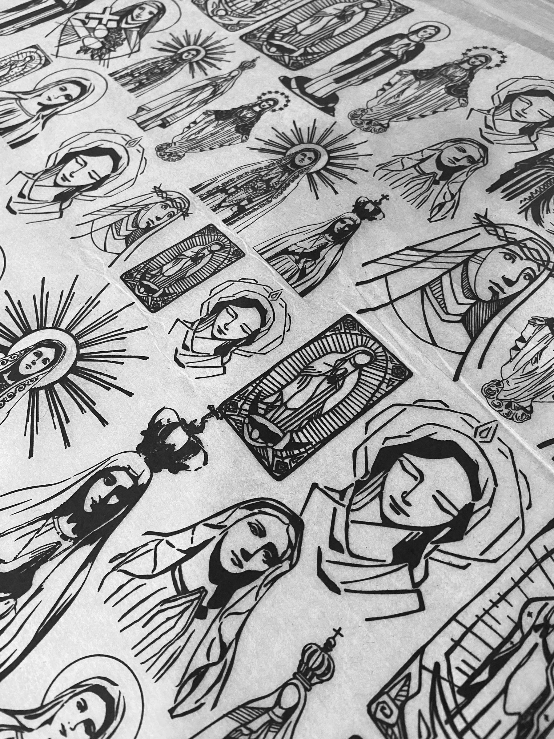 Virgin Mary - Underglaze Transfer Sheet