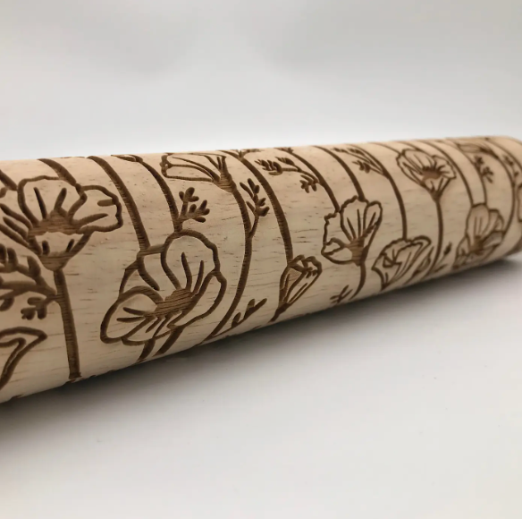 Rolling Pin - Poppies