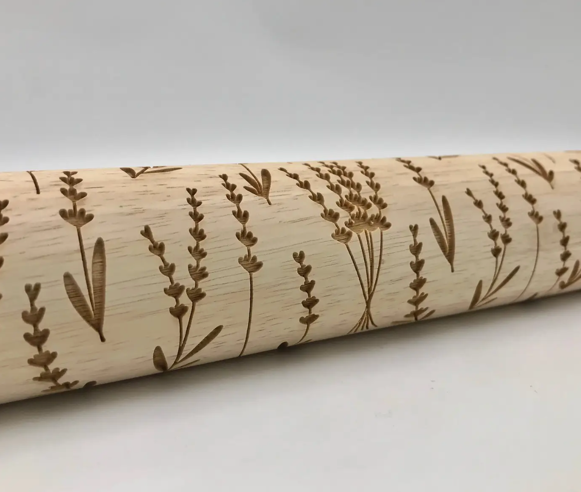 Rolling Pin - Lavender Flowers