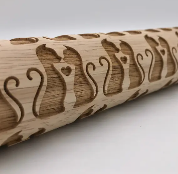 Rolling Pin - Kissing Cats