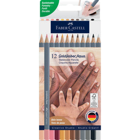 Goldfaber Aqua Watercolor Pencils, Box of 12 Skin Tones