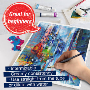 Vibrant Acrylic Paints, Set of 12 Tubes