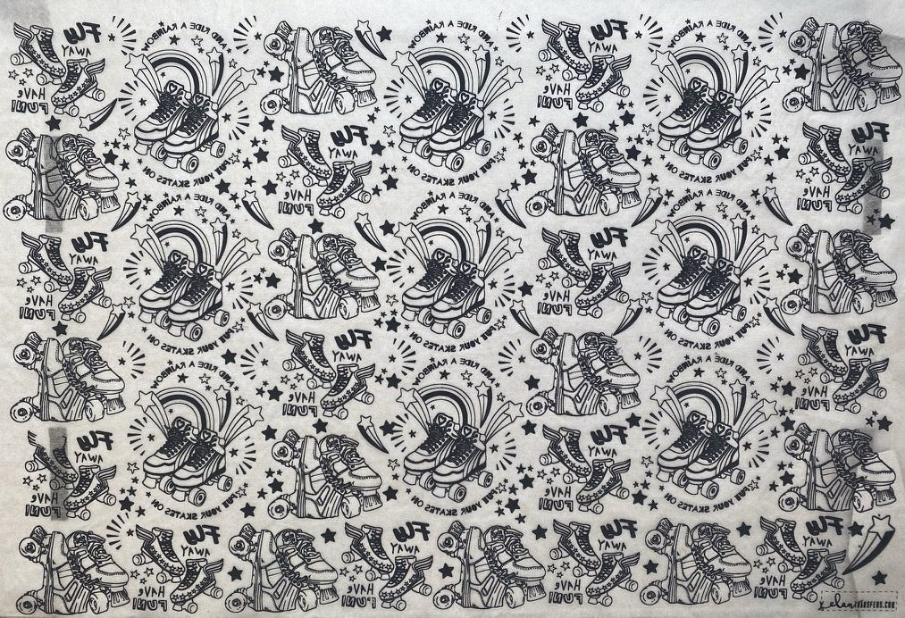 Roller Skates - Underglaze Transfer Sheet