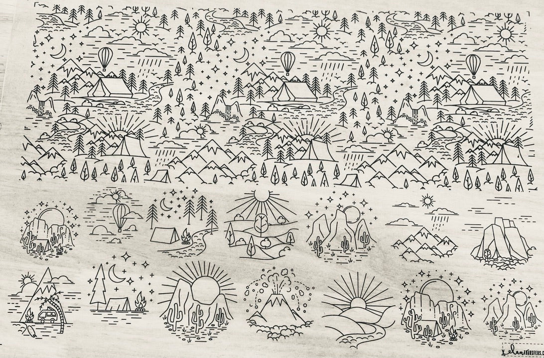 Camping - Underglaze Transfer Sheet
