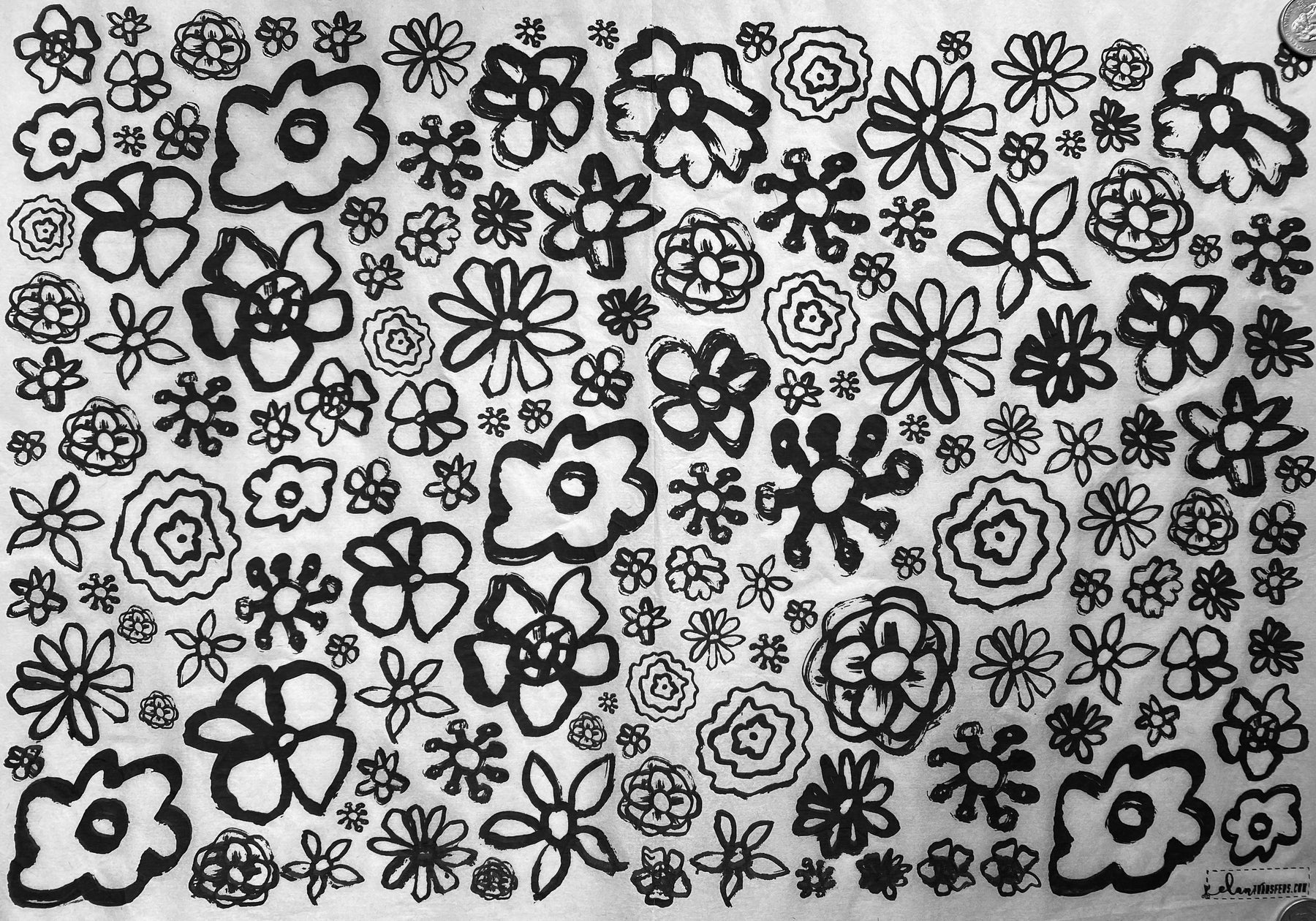 Ink Flower - Underglaze Transfer Sheet