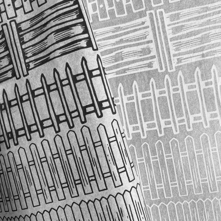 Picket Fences - Underglaze Transfer Sheet