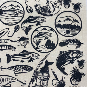 Fly Fishing - Underglaze Transfer Sheet