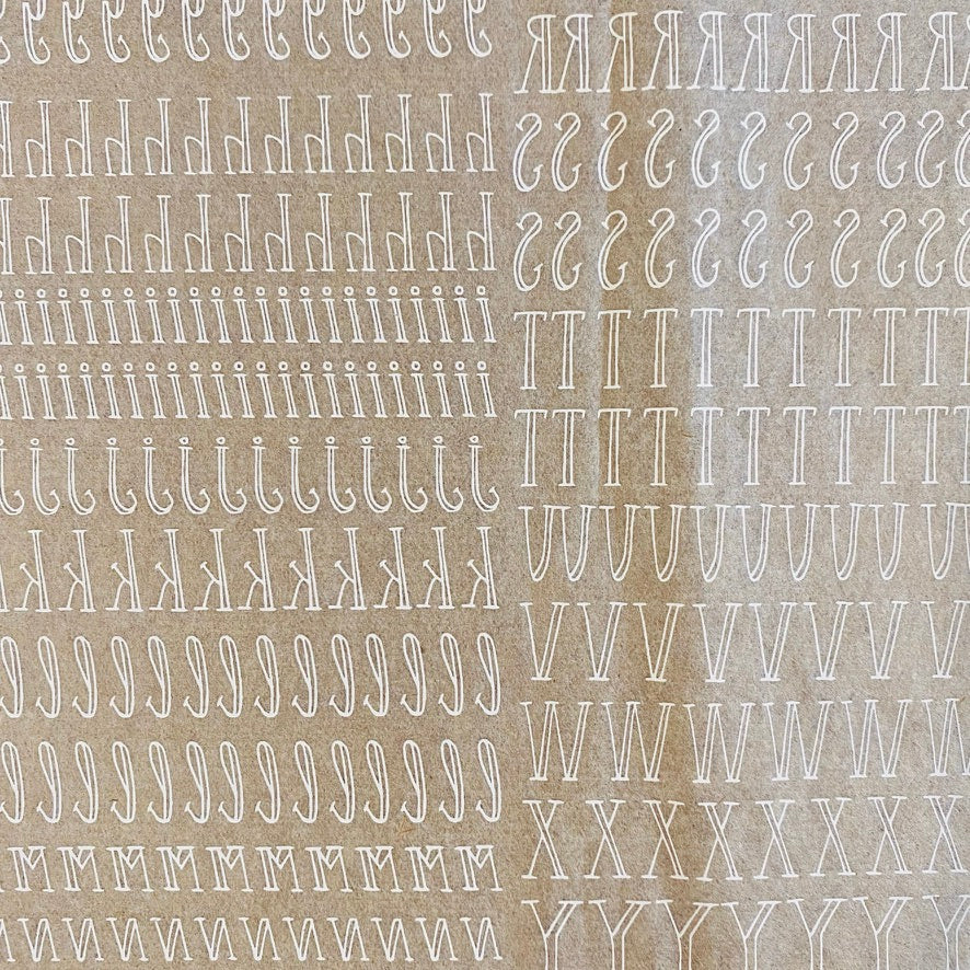 Hipster Font - Underglaze Transfer Sheet