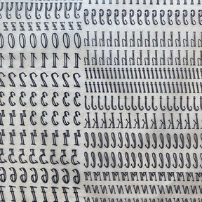 Hipster Font - Underglaze Transfer Sheet