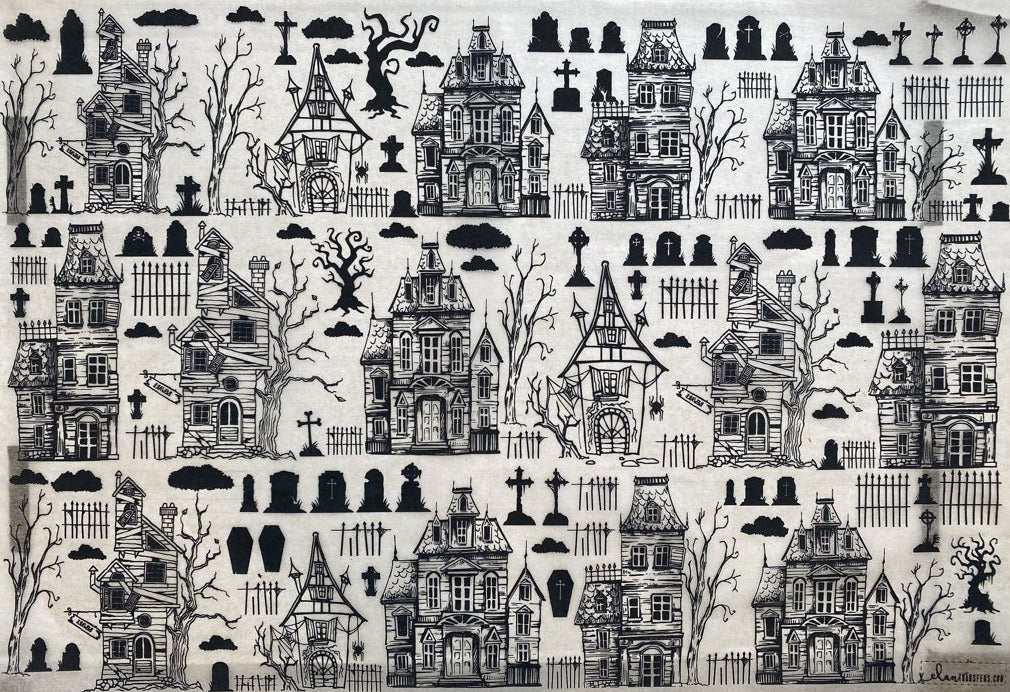 Haunted House - Underglaze Transfer Sheet