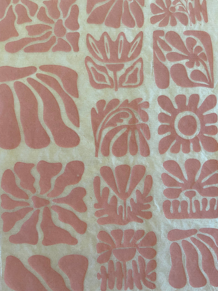 Wood Block Flowers - Underglaze Transfer Sheet