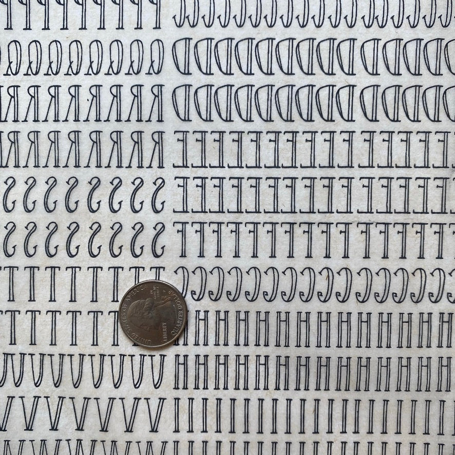 Hipster Font - Underglaze Transfer Sheet