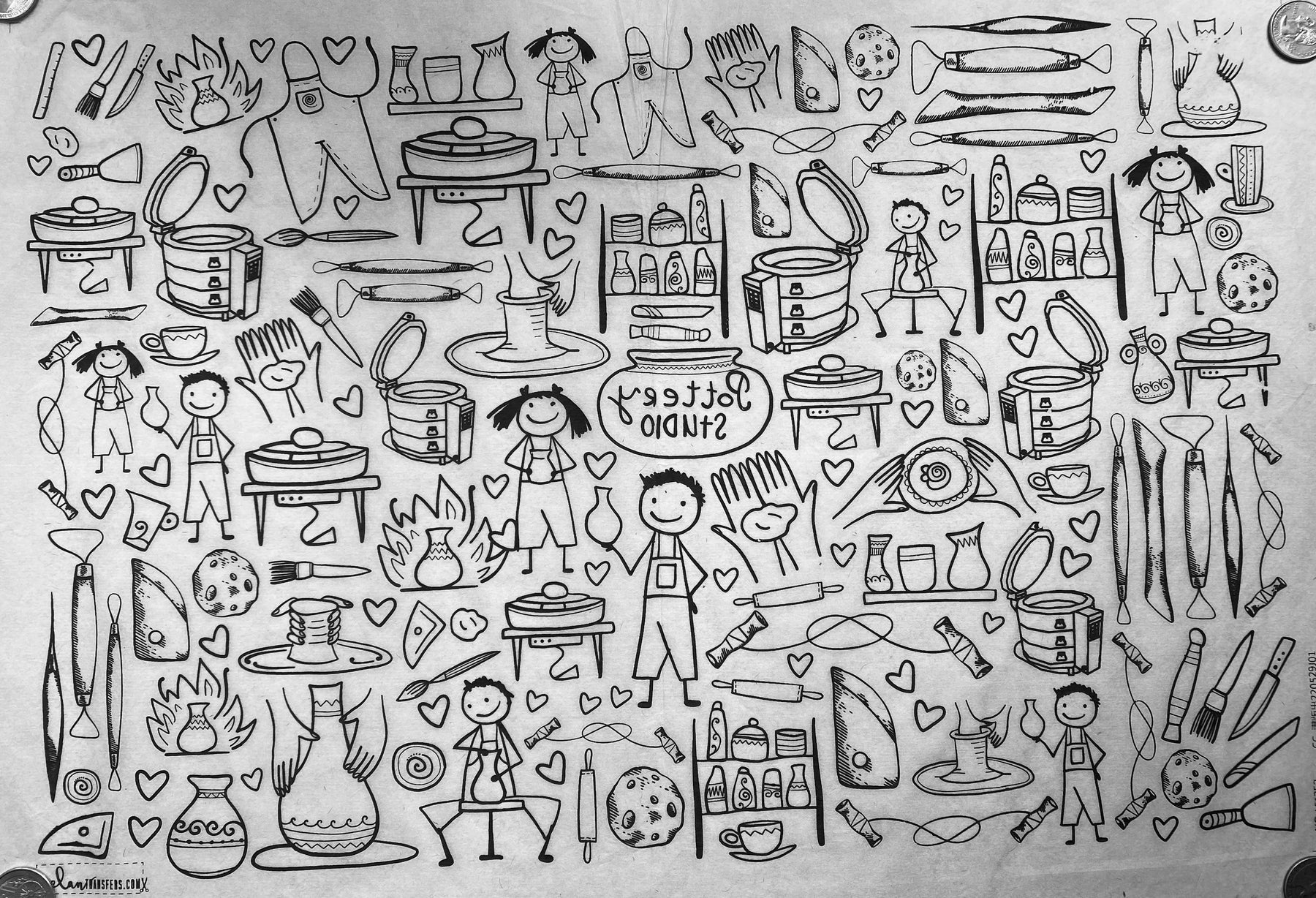 Pottery Studio - Underglaze Transfer Sheet