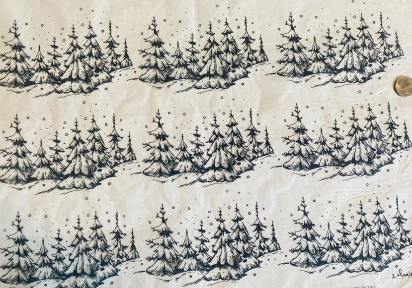 Snowy Trees - Underglaze Transfer Sheet