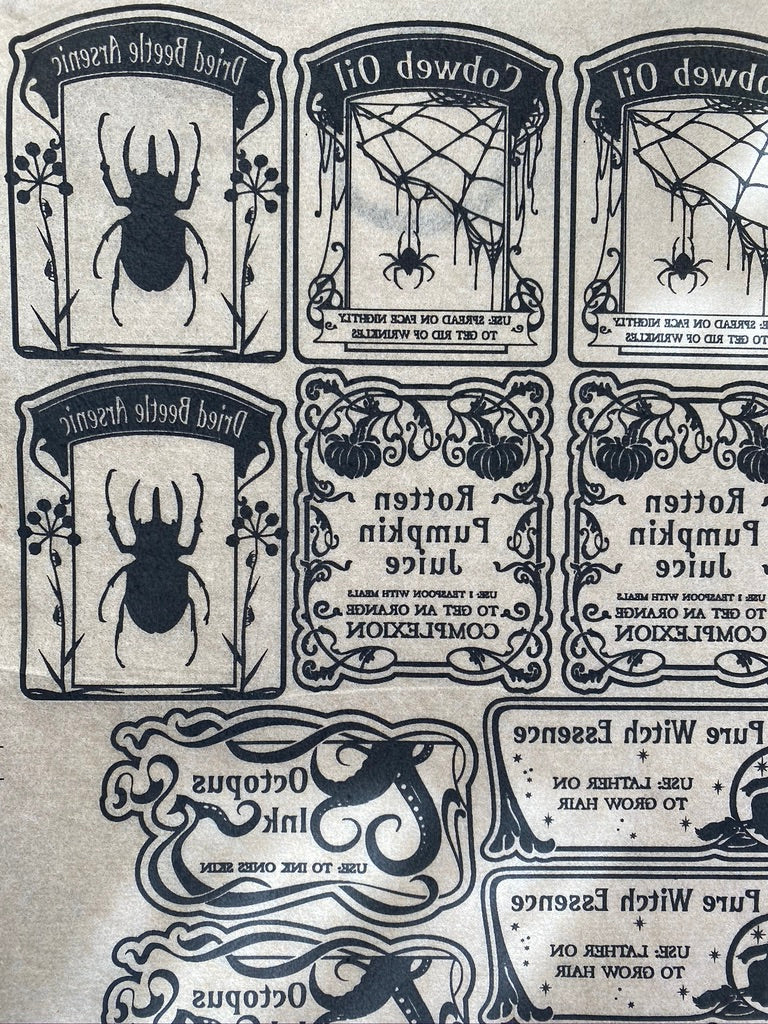 Apothecary Labels - Underglaze Transfer Sheet