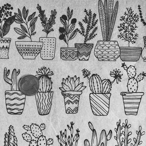 Potted Plants - Underglaze Transfer Sheet