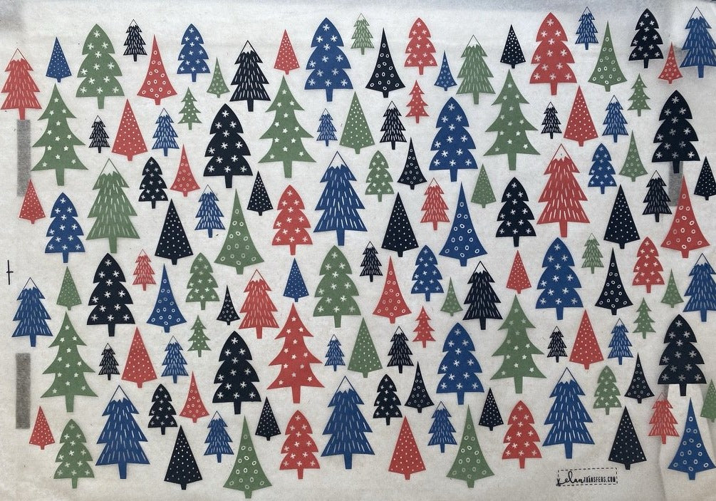 Holiday Trees - Underglaze Transfer Sheet