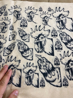 Chickens Peeking  - Underglaze Transfer Sheet
