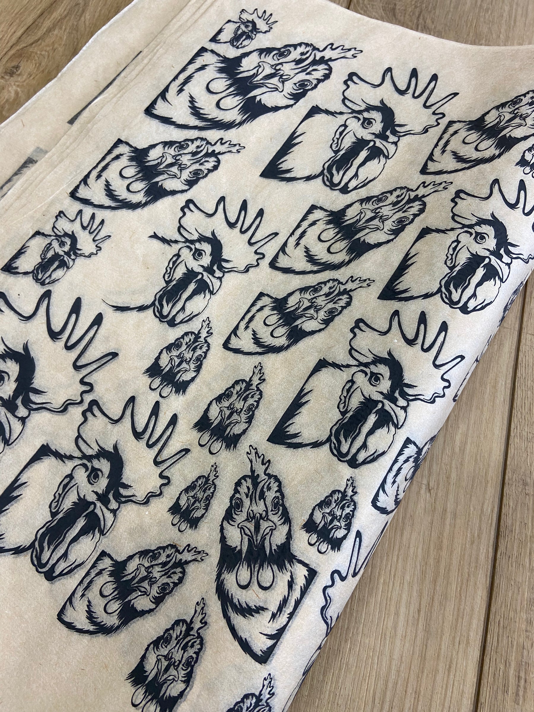 Chickens Peeking  - Underglaze Transfer Sheet