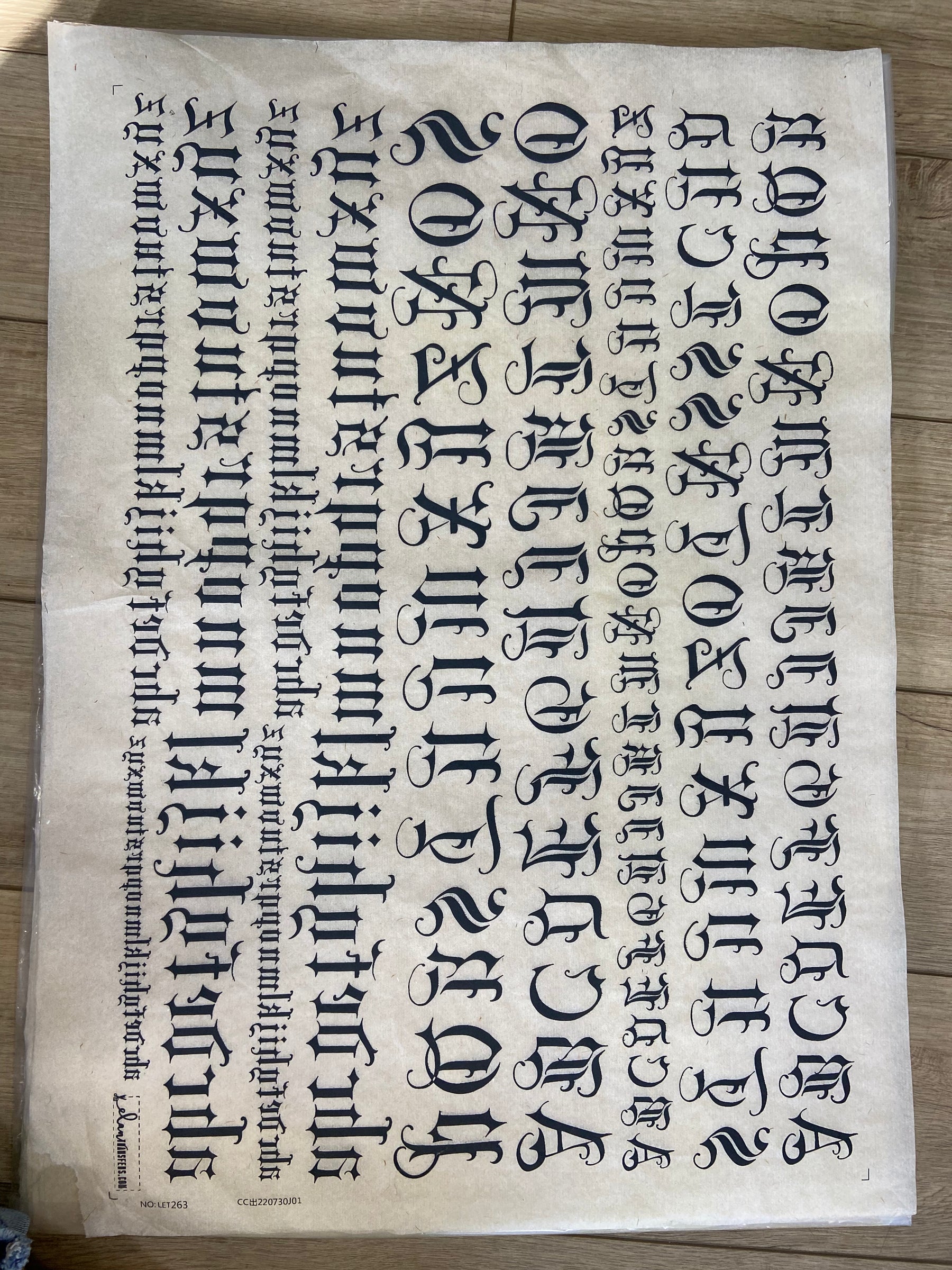 Old English - Underglaze Transfer Sheet