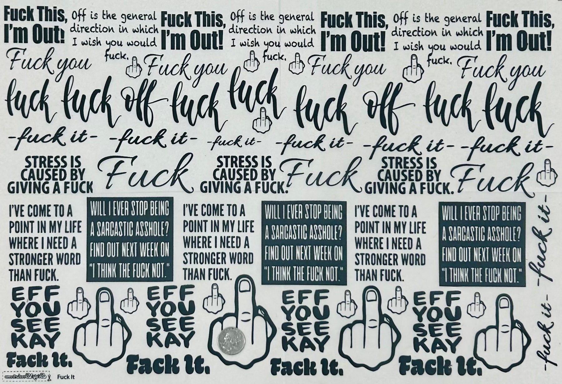 Fuck It - Underglaze Transfer Sheet
