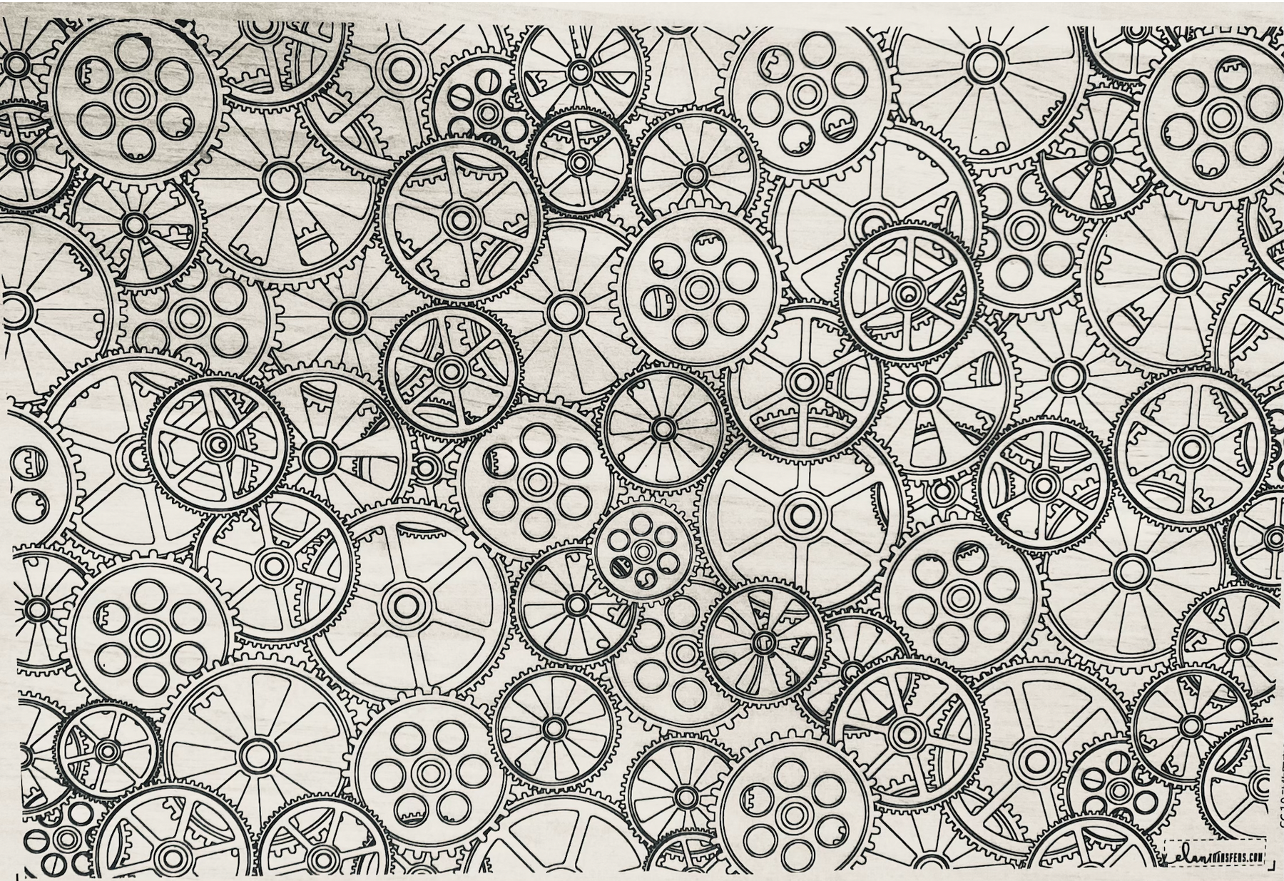 Gears - Underglaze Transfer Sheet