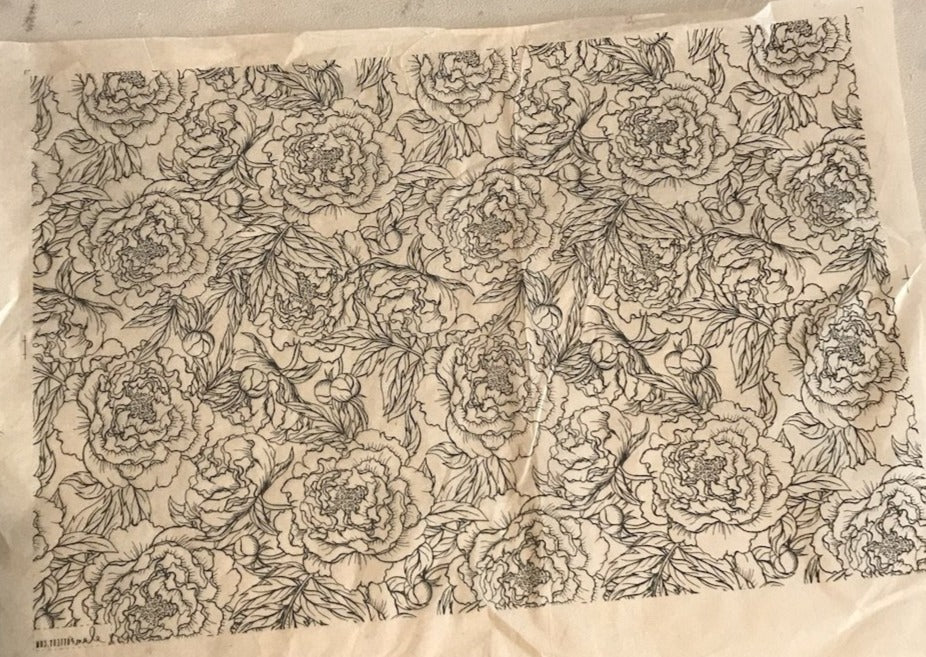 Peonies - Underglaze Transfer Sheet