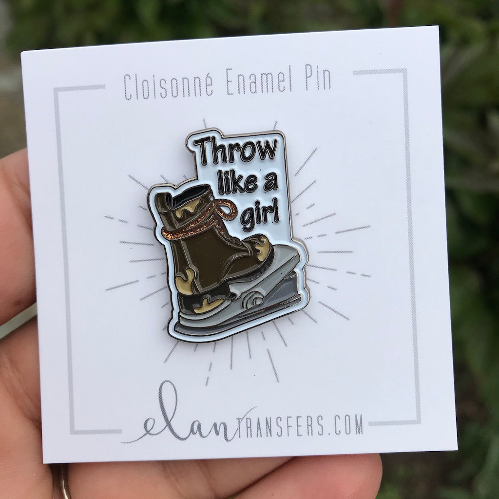 Throw Like A Girl Enamel Pin