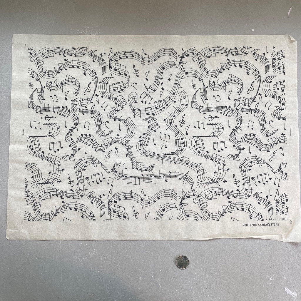 Music Notes -  Underglaze Transfer Sheet